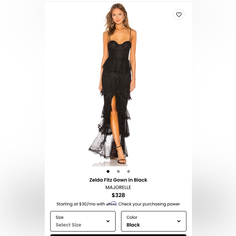 MAJORELLE Black Zelda Fitz Gown